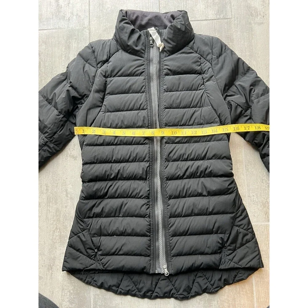 LULULEMON Fluffed Up Jacket Black Goose Down Full Zip Water Wind Resistant 6